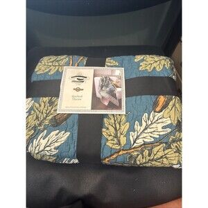 NWT John Derian For Target - Birds Oak Leaf Acorns Quilted Throw Blanket